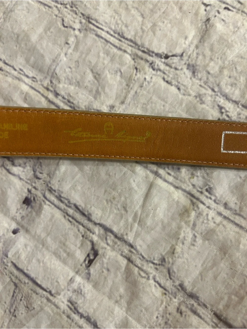 ÉTIENNE AIGNER VINTAGE ANILINE COWHIDE BROWN WITH GOLD TONE HARDWARE BELT